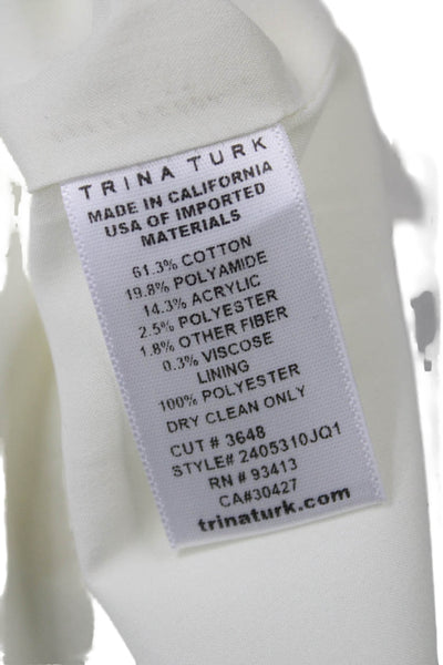 Trina Turk Women Striped Sleeveless Shift Mini Dress Beige Zip Size 2