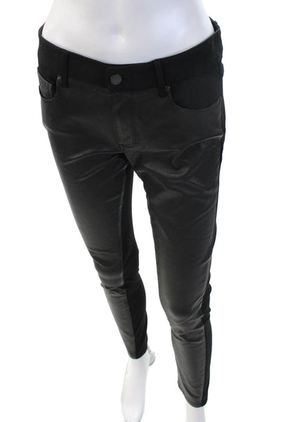 Paige Women Biker Jegging Black Button Rayon Nylon Elastane Size 27