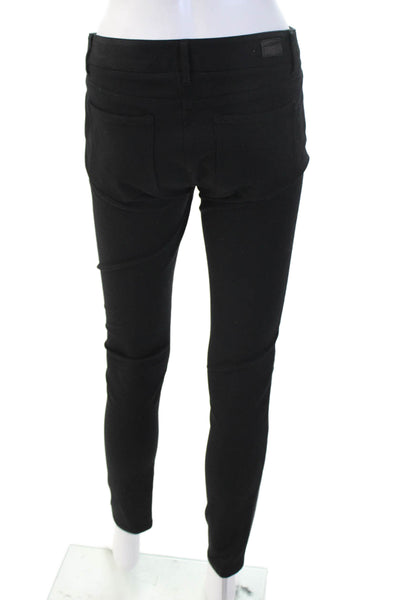 Paige Women Biker Jegging Black Button Rayon Nylon Elastane Size 27