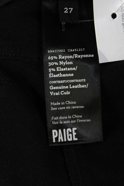 Paige Women Biker Jegging Black Button Rayon Nylon Elastane Size 27