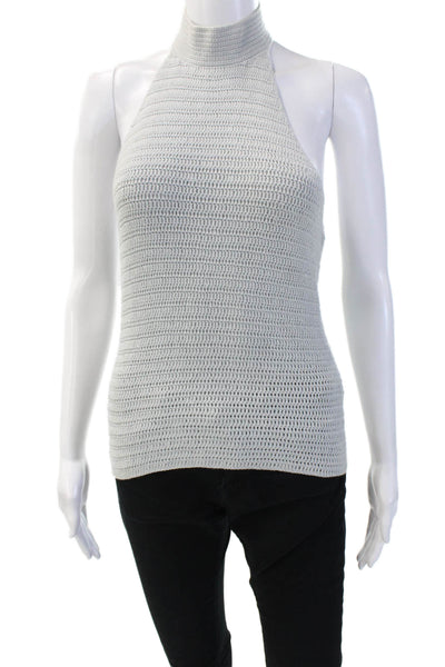 Intermix Women Gray Cotton Mock Neck Sleeveless Tank Boho Size PS