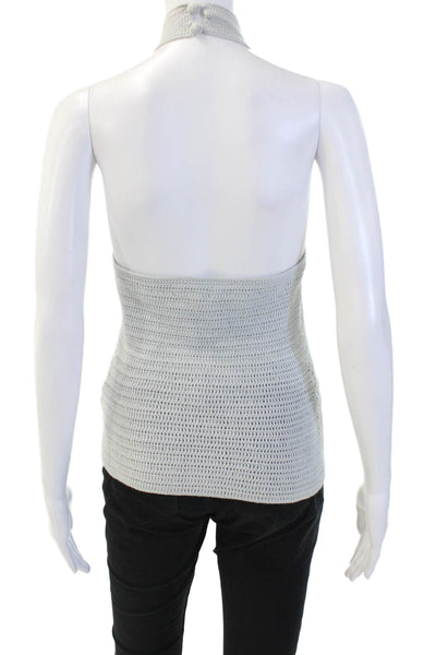 Intermix Women Gray Cotton Mock Neck Sleeveless Tank Boho Size PS