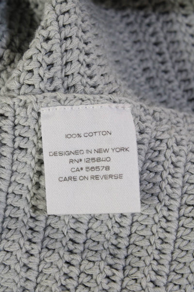Intermix Women Gray Cotton Mock Neck Sleeveless Tank Boho Size PS