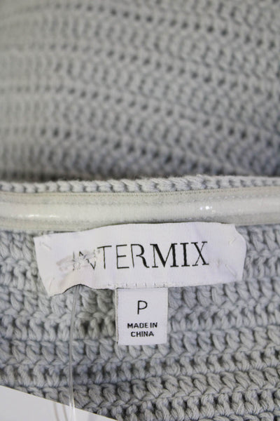 Intermix Women Gray Cotton Mock Neck Sleeveless Tank Boho Size PS