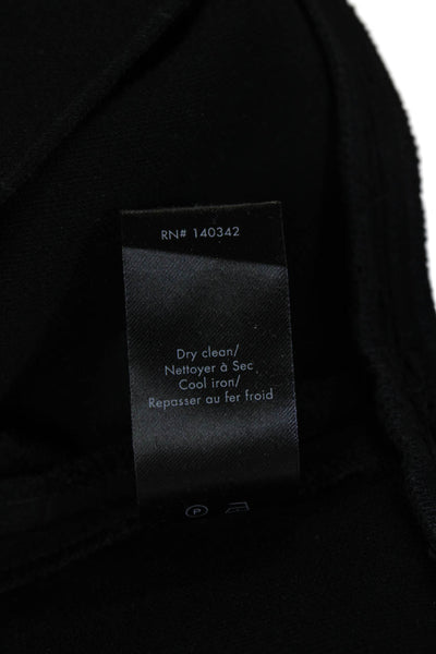 Elizabeth & James Women Classic Black Round Neck Zip Long Sleeve Blouse Size 0