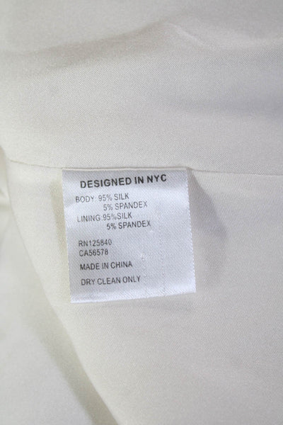 Intermix Women Camisole White Silk-Blend Tie Neck Sleeveless Size 0