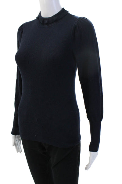 La Vie, Women Pullover Sweater Black Mock Neck Long Sleeve 50% Wool Size XS
