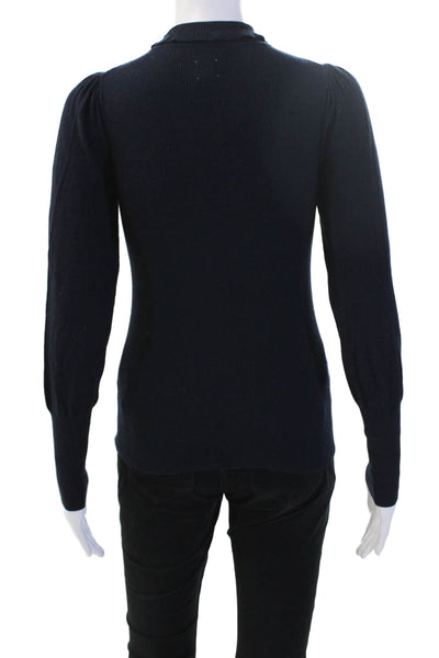 La Vie, Women Pullover Sweater Black Mock Neck Long Sleeve 50% Wool Size XS