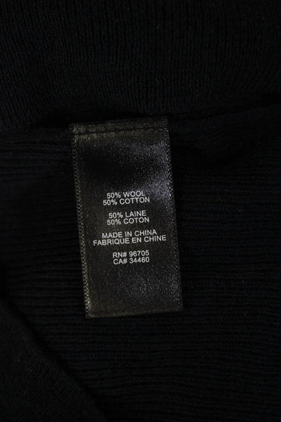 La Vie, Women Pullover Sweater Black Mock Neck Long Sleeve 50% Wool Size XS