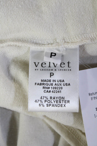 Velvet for Calypso St. Barth Women Petites V-Neck Long Sleeve Top Beige Size S
