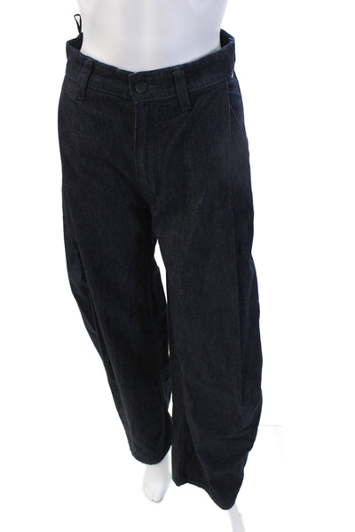 Zara Unisex Dark Blue Mid-Rise 90s Solid Jeans Size 0