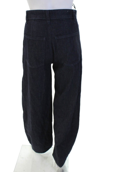 Zara Unisex Dark Blue Mid-Rise 90s Solid Jeans Size 0
