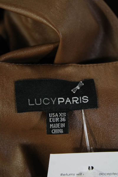 Lucy Paris Women Paperbag Cropped Ankle Pants Brown Drawstring Size XS