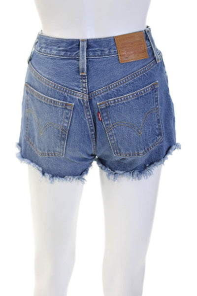 Levis Unisex Blue 90s Cotton Button Shorts Size 26