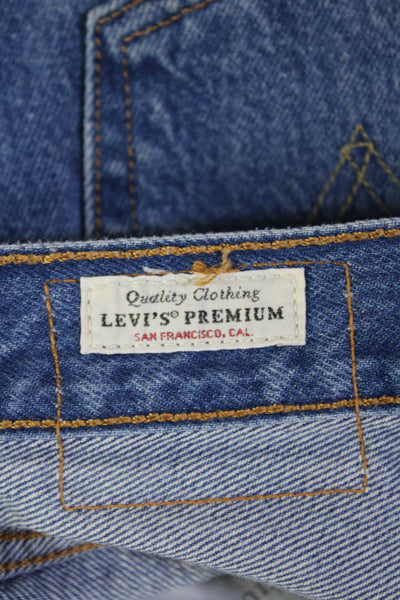 Levis Unisex Blue 90s Cotton Button Shorts Size 26