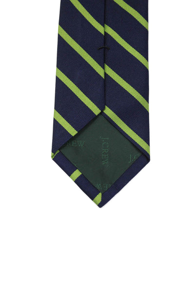 J Crew Mens Silk Striped Colorblock Tie Navy Blue