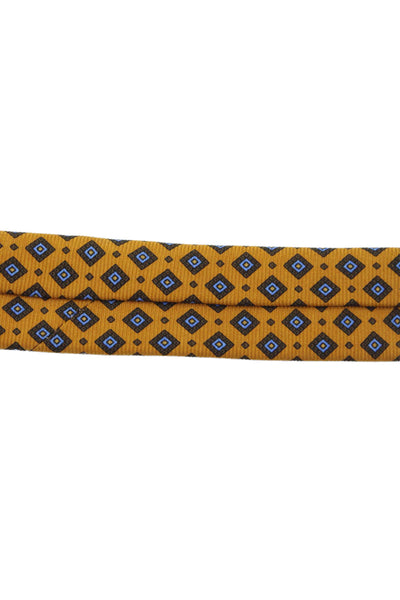 Brooks Brothers Mens Silk Graphic Printed Classic Sleek Tie Yellow