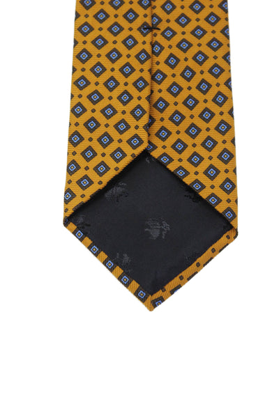 Brooks Brothers Mens Silk Graphic Printed Classic Sleek Tie Yellow