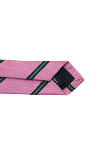J Crew Mens Silk Lined Striped Printed Classic Tie Pink