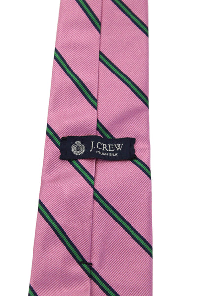 J Crew Mens Silk Lined Striped Printed Classic Tie Pink