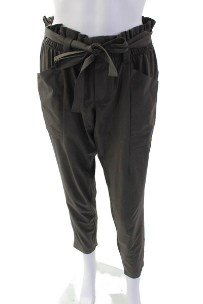 Athleta Womens Paperbag Ankle Pants Dark Gray Size 2