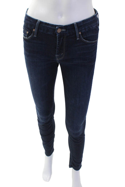 Mother Women Skinny Ankle Dark Blue Jeans Low Rise Size 26