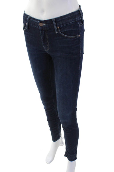 Mother Women Skinny Ankle Dark Blue Jeans Low Rise Size 26