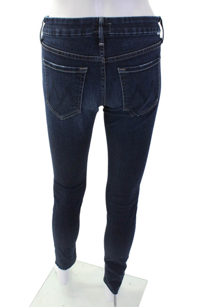 Mother Women Skinny Ankle Dark Blue Jeans Low Rise Size 26