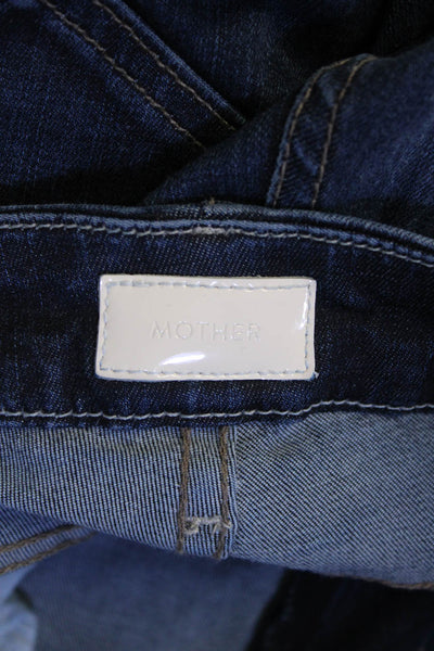 Mother Women Skinny Ankle Dark Blue Jeans Low Rise Size 26