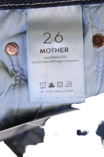 Mother Women Skinny Ankle Dark Blue Jeans Low Rise Size 26
