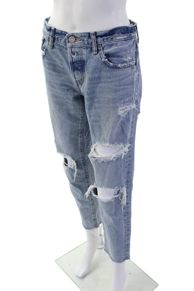 Moussy Women Boyfriend Cropped Light Blue Jeans Size 28