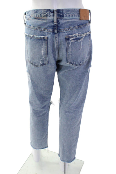 Moussy Women Boyfriend Cropped Light Blue Jeans Size 28