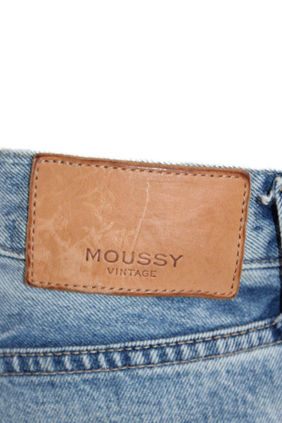 Moussy Women Boyfriend Cropped Light Blue Jeans Size 28
