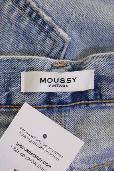 Moussy Women Boyfriend Cropped Light Blue Jeans Size 28