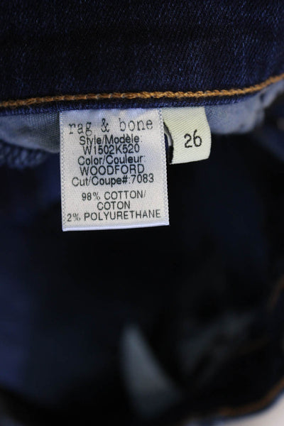 Rag & Bone Women Skinny Ankle Jeans Dark Blue Size 26