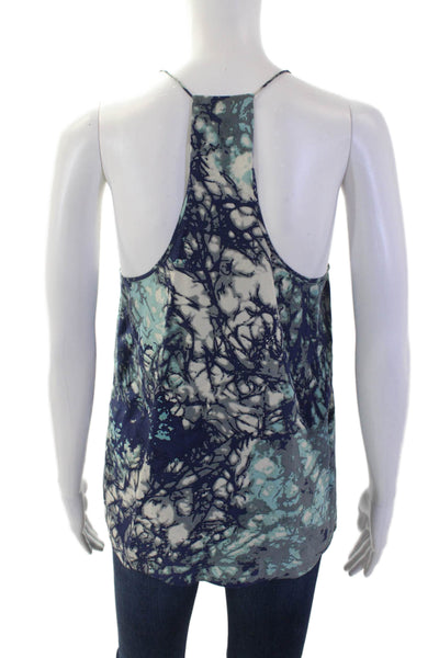 Tibi Womens Silk Camisole Dark Blue Art Sleeveless Size 4