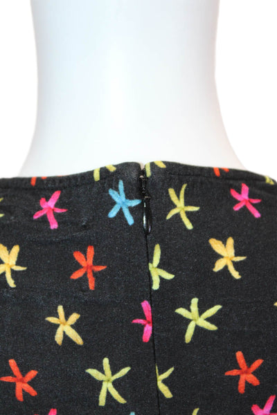 Jonathan Cohen Women Black Bodycon Mini Dress Long Sleeve Square Neck Size 4XL