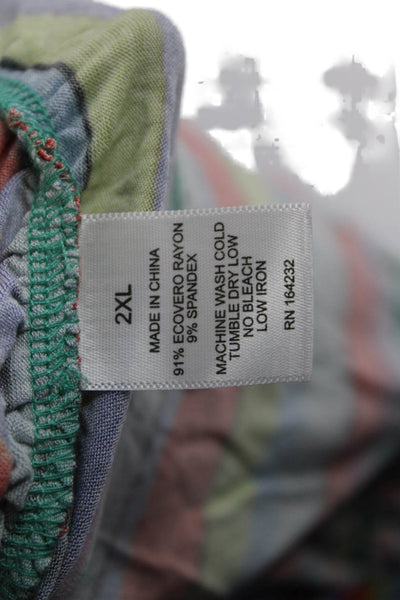 Jonathan Cohen Women Bodycon Dress Longsleeve VNeck Striped Multicolor Size 2XL