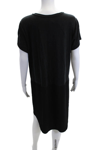 Dolan Womens Black Shift T-Shirt Dress Short Sleeve Knee Length Petite Size L