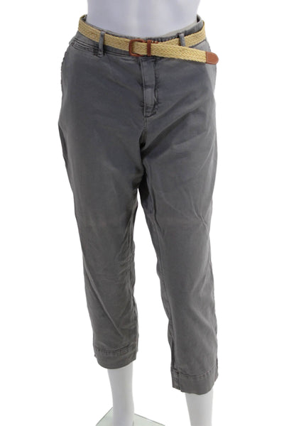 Pilcro & Letterpress Anthropologie Unisex Gray Cropped Chino Pants Size 32