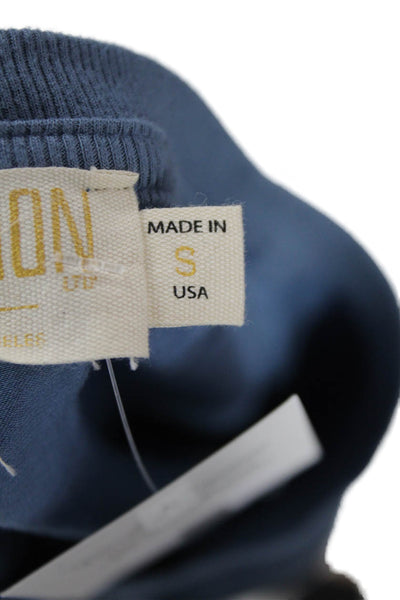 Nation LTD Women Basic Blue Rayon Crew Neck Short Sleeve T-Shirt Size S