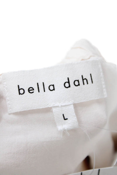 Bella Dahl Womens White Linen Maxi Sundress Sleeveless Drawstring Size L