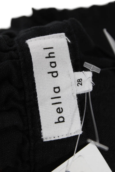 Bella Dahl Unisex Bohemian Black Linen Buckle Shorts Size 28