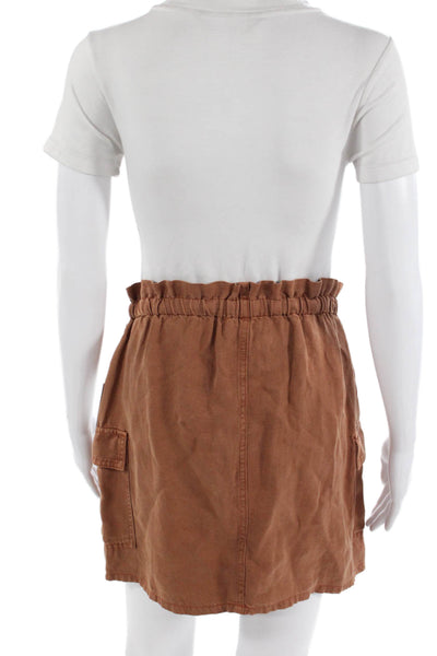 Bella Dahl Women Cargo Mini Skirt Brown Size S