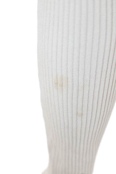 Nicolas Women Sweater Dress Beige V-Neck Striped Long Sleeve Drawstring Size XS