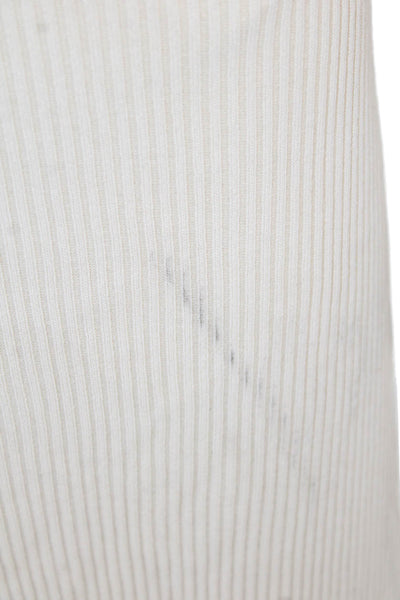 Nicolas Women Sweater Dress Beige V-Neck Striped Long Sleeve Drawstring Size XS