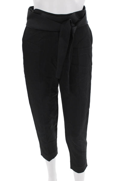 IRO Womens Black Paperbag Cropped Ankle Dress Pants Size 34