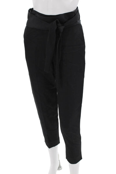 IRO Womens Black Paperbag Cropped Ankle Dress Pants Size 34