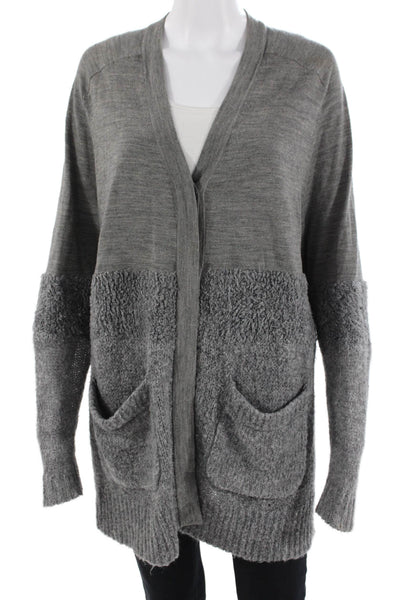 Tibi Unisex Cardigan Gray V-Neck Long Sleeve Size S
