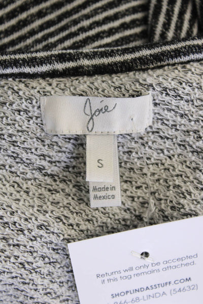 Joie Womens Striped Cotton Long Sleeve Top Black Size S
